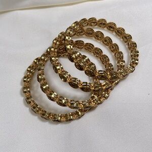 Pakistani Indian gold plated kundan beautiful bangles #437